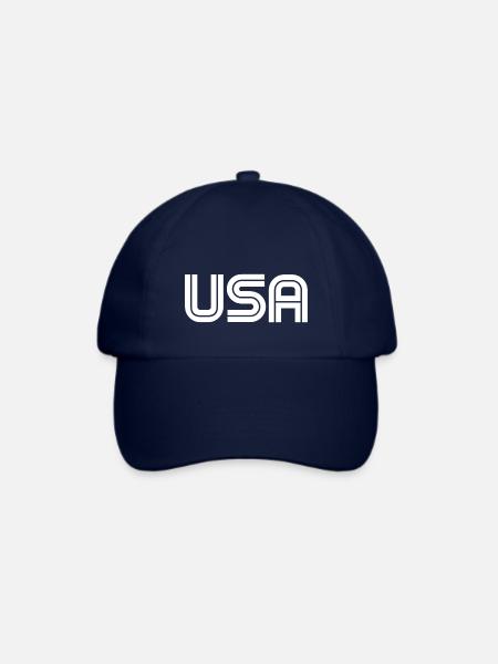 USA Logo - Slogan - United States of America - Baseballkappe - Blau/Blau
