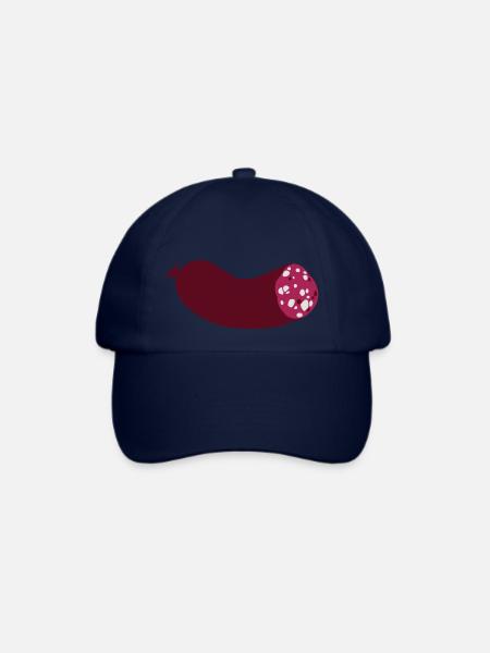 halbe Wurst dreifarbig mit Weiß - Baseballkappe - Blau/Blau