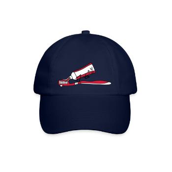 zahnbuerste scheisse kacke pressen comic gesicht a - Baseballkappe - Blau/Blau - Vorne