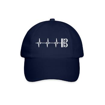 Bratschenschlüssel Herzschlag Viola Bratsche - Baseballkappe - Blau/Blau - Vorne