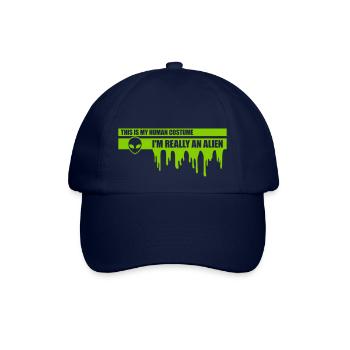 human costume alien Zitat - Baseballkappe - Blau/Blau - Vorne