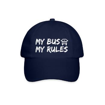 My Bus My Rules - Lustiges Geschenk für Busfahrer - Baseballkappe - Blau/Blau - Vorne