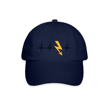 strom puls herzschlag frequenz elektrisch blitz en - Baseballkappe - Blau/Blau - Vorne