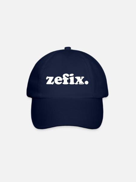zefix by MundART, weiss - Baseballkappe - Blau/Blau