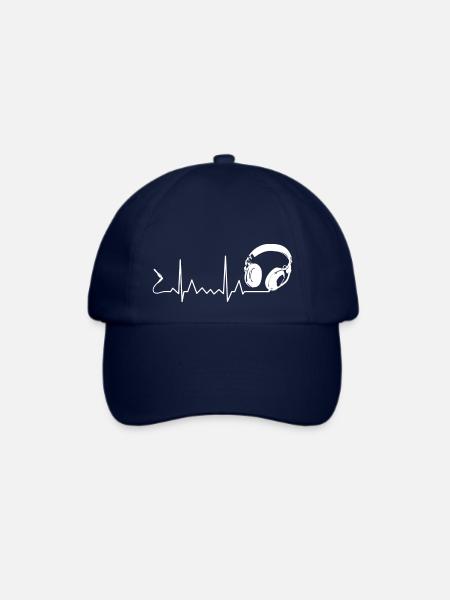 Kopfhörer Herzschlag Puls Beat EKG Musik - Baseballkappe - Blau/Blau