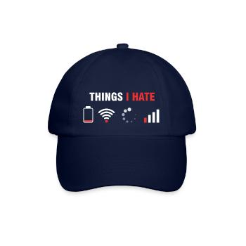 Dinge, die ich hasse - Humor Gamer & Programmierer - Baseballkappe - Blau/Blau - Vorne