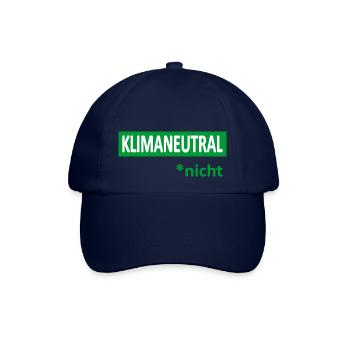 Klimaneutral*nicht-Satire-Humor-Ironie-Klima - Baseballkappe - Blau/Blau - Vorne