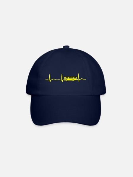 EKG HERZSCHLAG BUS gelb - Baseballkappe - Blau/Blau