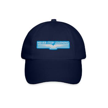 never stop learning Zitat - Baseballkappe - Blau/Blau - Vorne