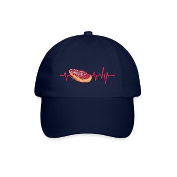 Mett Heartbeat Herzschlag Mett Brötchen Geschenk - Baseballkappe - Blau/Blau - Vorne