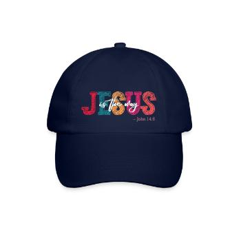 Jesus ist der Weg Kirche Christliches Damen Herren - Baseballkappe - Blau/Blau - Vorne