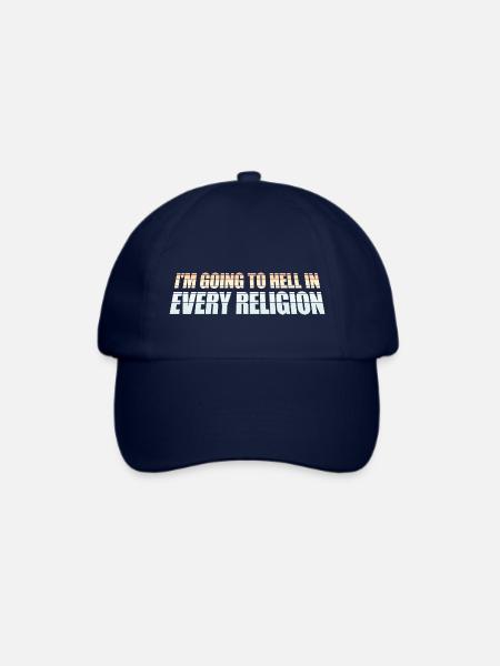 I'm Going To Hell In Every Religion Atheist Witz - Baseballkappe - Blau/Blau
