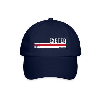 Exeter, England, Vintage-Design für Reisende - Baseballkappe - Blau/Blau - Vorne