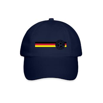 Logo auf Deutschandfahne Schwarz Rot Gold - Baseballkappe - Blau/Blau - Vorne
