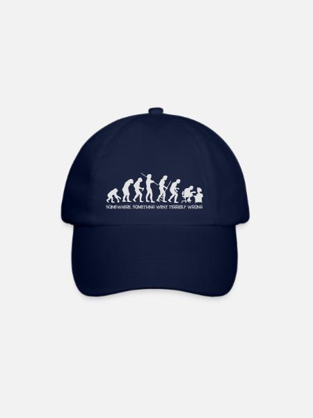 Darwins menschliche Evolution von Affen bis Digital Man. - Baseballkappe - Blau/Blau