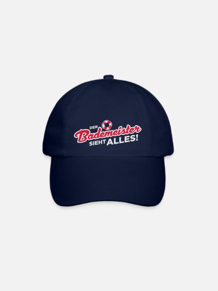 Bademeister Spruch Der Bademeister sieht alles - Baseballkappe - Blau/Blau