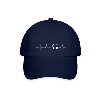 Herzschlag Kopfhörer - Baseballkappe - Blau/Blau - Vorne