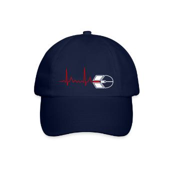Gamer PC Maus Herzschlag EKG Puls - Baseballkappe - Blau/Blau - Vorne