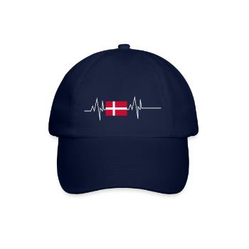 Dänemark Flagge Heartbeat - Baseballkappe - Blau/Blau - Vorne