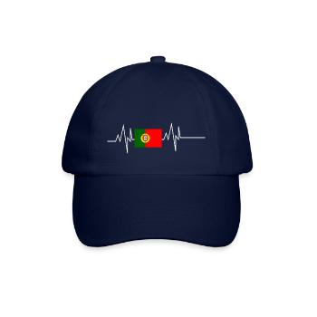 Portugal Flagge Herzschlag - Baseballkappe - Blau/Blau - Vorne