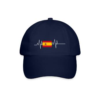 Spanien Flagge Herzschlag - Baseballkappe - Blau/Blau - Vorne