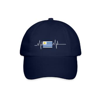 Uruguay Flagge Herzschlag - Baseballkappe - Blau/Blau - Vorne