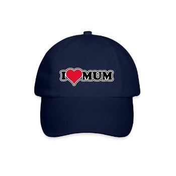 I love mum - 1970er Retro - Baseballkappe - Blau/Blau - Vorne
