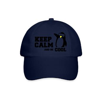 penguin keep calm - Baseballkappe - Blau/Blau - Vorne