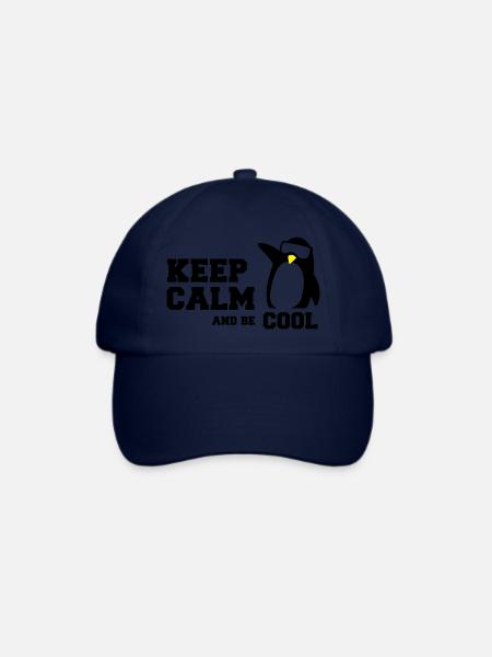 penguin keep calm - Baseballkappe - Blau/Blau