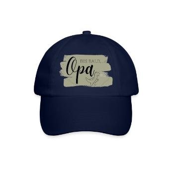Bis bald, Opa Aufdruck, Dino, Olivgrün - Baseballkappe - Blau/Blau - Vorne