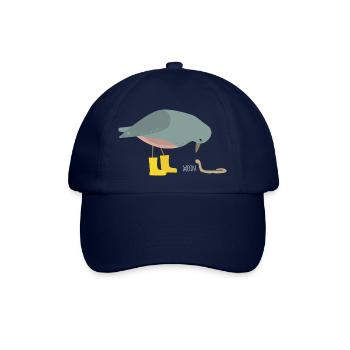 Taube mit Wurm - Baseballkappe - Blau/Blau - Vorne