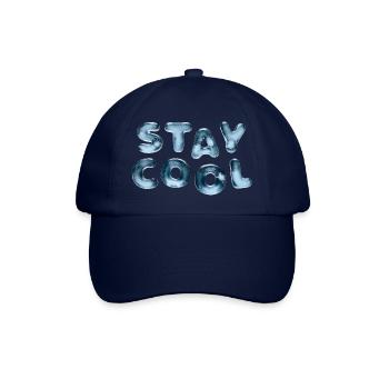 Stay Cool Eiswüfel Cool bleiben Eis Schrift - Baseballkappe - Blau/Blau - Vorne