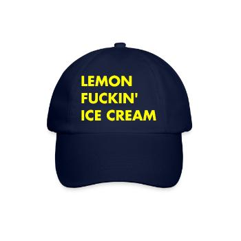 Zitronen Eis - gelber Schriftzug - Baseballkappe - Blau/Blau - Vorne