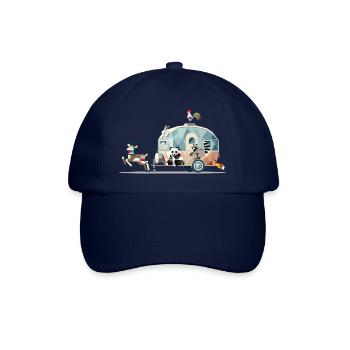 Tierische Reise – Wohnwagen voller Abenteuerlust - Baseballkappe - Blau/Blau - Vorne