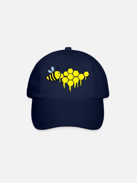 honigwaben_biene_02 - Baseballkappe - Blau/Blau