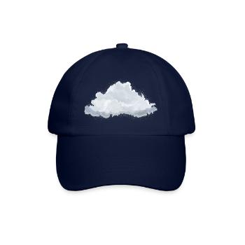 einzelne gezeichnete flauschige weiße Wolke - Baseballkappe - Blau/Blau - Vorne