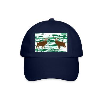 Hirsche im Wald - Baseballkappe - Blau/Blau - Vorne