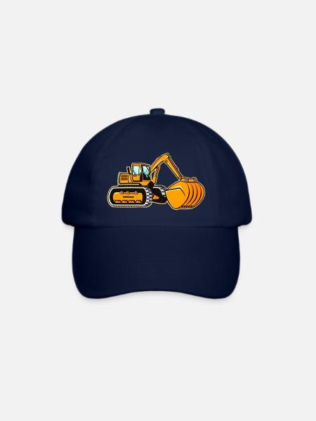 Großer Raupenbagger - Baseballkappe - Blau/Blau