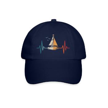 Segeln Herzschlag Segelboot Segler - Baseballkappe - Blau/Blau - Vorne