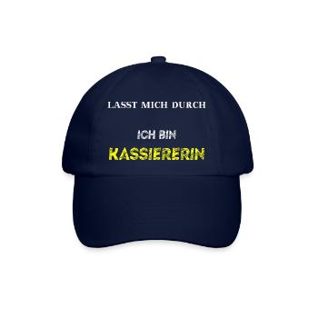 Lasst mich durch, ich bin Kassiererin Geschenkidee - Baseballkappe - Blau/Blau - Vorne
