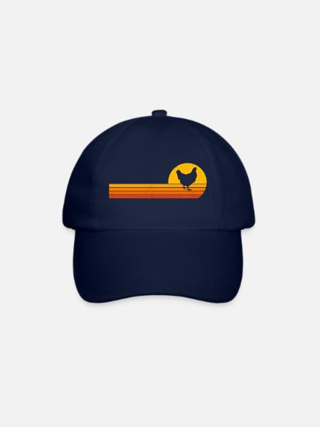 Hühner Sonnenaufgang T-Shirt Lustiges Huhn - Baseballkappe - Blau/Blau
