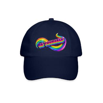 Sei du selbst, Regenbogenband - Baseballkappe - Blau/Blau - Vorne