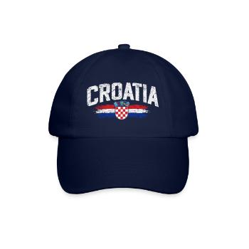 Kroatien - Vintage - Croatia - Wappen - Baseballkappe - Blau/Blau - Vorne