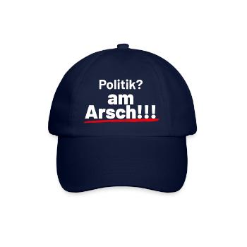 Politik am Arsch weiss - Baseballkappe - Blau/Blau - Vorne