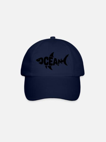 Ozean - Cooles Shark Ocean Logo - Baseballkappe - Blau/Blau