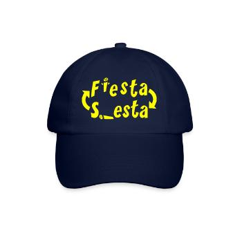 FIESTA Y SIESTA! (In einer Schleife: Party und Nickerchen!) - Baseballkappe - Blau/Blau - Vorne