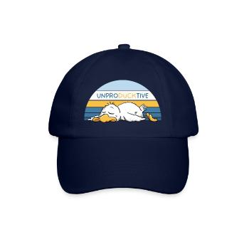 Ente_ProduktivUnproducktive Ente Wortspiel Faul  - Baseballkappe - Blau/Blau - Vorne