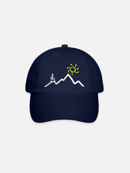 Wanderer am Berg bei Sonnenschein, wandern - Baseballkappe - Blau/Blau