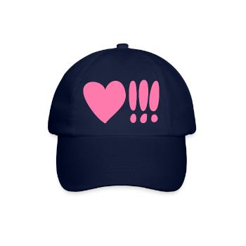 Herz mit Ausrufezeichen Pink - Baseballkappe - Blau/Blau - Vorne