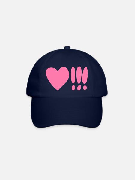 Herz mit Ausrufezeichen Pink - Baseballkappe - Blau/Blau